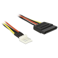 Delock Stroom Aansluitkabel [1x SATA stroomstekker   1x Floppy stekker 4 polig] 0.15 M Zwart, Rood, Geel