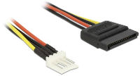 Delock Stroom Aansluitkabel [1x SATA stroomstekker   1x Floppy stekker 4 polig] 0.24 M Zwart, Rood, Geel