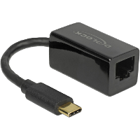 DeLOCK SuperSpeed USB C (USB 3.1 Gen 1) male > Gigabit LAN 10/100/1000 Mbps compact adapter