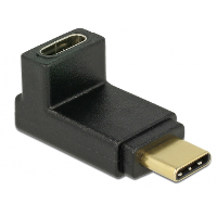 DeLOCK USB 10Gbps (USB 3.1 Gen 2) USB C (male) naar USB C (female) haaks (omhoog/omlaag) adapter