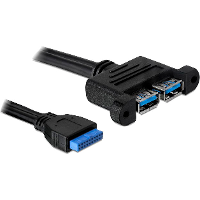 DeLOCK USB 3.0 Pin header female > 2x USB A 3.0 Female parallel kabel