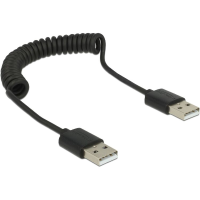 DeLOCK USB A 2.0 Kabel (male/male), spiraalkabel