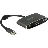 DeLOCK USB C male > HDMI female + USB A + USB C PD adapter