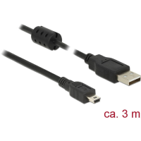 Delock USB kabel USB 2.0 USB A stekker, USB mini B stekker 2.00 M Zwart Met Ferrietkern 84915