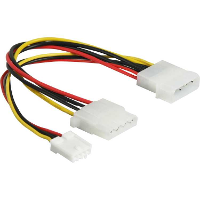 DeLOCK Y Powerkabel 4pin naar 4pin + 3,5