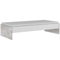 Demeyere bed Concrete   wit/betongrijs   90x200 cm   Leen Bakker