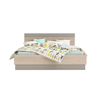 Demeyere bed Graphic   licht eiken   160x200 cm   Leen Bakker