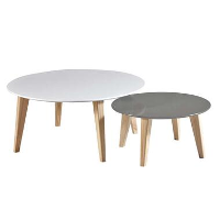 Demeyere bijzettafel Round   wit/grijs (2 stuks)   Leen Bakker