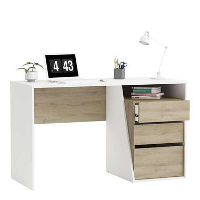 Demeyere bureau Jefferson   eiken/wit   76,8x127,1x55 cm   Leen Bakker