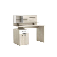 Demeyere bureau Malicia   licht eiken/wit   121,9x123x60 cm   Leen Bakker