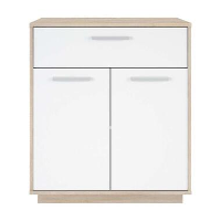 Demeyere kast Leo 1 lade   lichteikenkleur/wit   86,1x76x36,8 cm   Leen Bakker