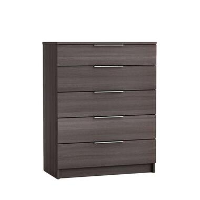 Demeyere kast Space 5 lades   donkerbruin eikenkleur   102,4x80x41,7 cm   Leen Bakker