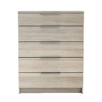 Demeyere kast Spazio 5 lades   licht eikenkleur   102,4x80x41,7 cm   Leen Bakker