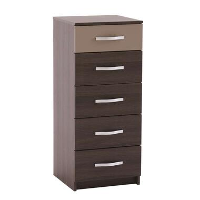 Demeyere ladekast Chest 5 lades   donker eikenkleur   100x42,5x41,6 cm   Leen Bakker