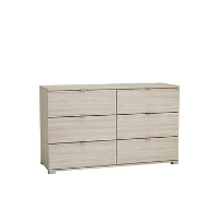 Demeyere ladekast Perfect 6 lades   licht eikenkleur   71,8x119,7x41,9 cm   Leen Bakker