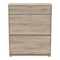 Demeyere schoenenkast Perfect   1 lade + 2 kleppen   licht eikenkleur   Leen Bakker