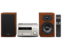 Denon: D M40 Dab Mini Systeem   Zilver / Kersen