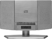 Denver MC 5220 Silver Stereoset CD, AUX, FM Incl. Afstandsbediening, Wandmontage Zilver