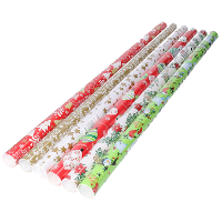 Rollen inpakpapier/cadeaupapier   6x stuks   kerst   200 x 70 cm   papier