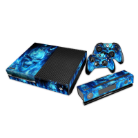 Designer Skin Sticker For Xbox One Console And 2 Controller Decal Blue Skull