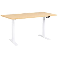 DESTINES   Verstelbaarbureau   Wit/Lichtbruin   160x72 cm   Vezelplaat