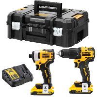 DEWALT Accu schroevendraaier combiset DCK2062D2T 18V klopboorschroevendraaier