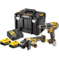 DEWALT Draadloze klopboormachine + haakse slijper set DCK2080P2T gereedschapsset
