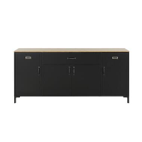 Diagone Dressoir Manchester   Zwart/Eikenkleur
