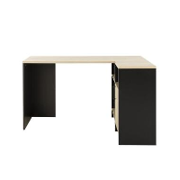 Diagone Hoekbureau Liverpool   Zwart en Eikenkleur