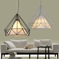 Diamond Iron Birdcage Retro Restaurant Pyramid Pendant Lamp 110 240v