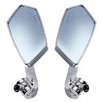 Diamond Silver Motorcycle Rear Side Mirrors For Honda