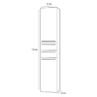 Differnz badkamerkast Force   antraciet   links hoog   35x30x176 cm   Leen Bakker