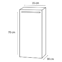 Differnz badkamerkast Force   hoogglans wit   links laag   35x30x70 cm   Leen Bakker