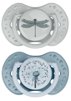 Difrax LOVI Dynamic Pacifier 0 3 Months Botanic Blue Green   Fopspeen