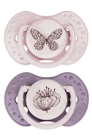 Difrax LOVI Dynamic Pacifier 18+ Months Botanic Pink Purple   Fopspeen