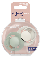 Difrax LOVI Prime Pacifier 0 6 Months   Coconut/Pistachio
