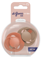 Difrax LOVI Prime Pacifier 6 18 Months   Granola/Orange