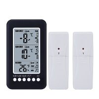 Digitale binnen  en buitenthermometer met dubbele sensor LCD display met trendindicatoren Max Min temperatuuralarmen 433