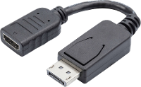 Digitus AK 340400 001 S DisplayPort / HDMI Adapter [1x DisplayPort stekker   1x HDMI bus] Zwart 15.00 Cm