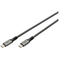 Digitus DB 300443 010 S USB C kabel USB 4.0 USB C stekker 1.00 M Zwart Afscherming gevlochten, Afgeschermd, Scheurbestendig, Rond, 8K UHD
