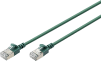 Digitus DK 1632 A 003S G RJ45 Netwerkkabel, patchkabel CAT 6A F/FTP 0.3 M Groen Kleurcodering, Afgeschermd, Meerdradig, Met anti kniktule 1 stuk(s)