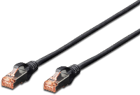Digitus DK 1644 005/BL RJ45 Netwerkkabel, patchkabel CAT 6 S/FTP 0.50 M Zwart Folie afscherming, Afscherming totaal, Afgeschermd, Halogeenvrij, Simplex,