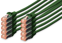 Digitus DK 1644 010 G 10 RJ45 Netwerk Aansluitkabel CAT 6 S/FTP 1 m Groen Folie afscherming, Afscherming totaal, Afgeschermd, Halogeenvrij, Simplex,