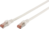Digitus DK 1644 010/WH RJ45 Netwerkkabel, patchkabel CAT 6 S/FTP 1.00 M Wit Vlambestendig, Folie afscherming, Afscherming gevlochten, Afgeschermd,