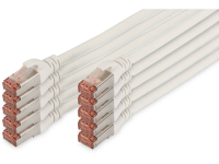 Digitus DK 1644 020 WH 10 RJ45 Netwerk Aansluitkabel CAT 6 S/FTP 2 m Wit Folie afscherming, Afscherming totaal, Afgeschermd, Halogeenvrij, Simplex, Afgeschermd