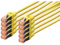 Digitus DK 1644 020 Y 10 RJ45 Netwerk Aansluitkabel CAT 6 S/FTP 2 m Geel Folie afscherming, Afscherming totaal, Afgeschermd, Halogeenvrij, Simplex, Afgeschermd
