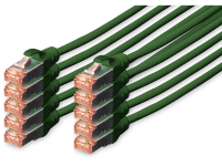 Digitus DK 1644 030 G 10 RJ45 Netwerkkabel, patchkabel CAT 6 S/FTP 3.00 M Groen Folie afscherming, Afscherming totaal, Afgeschermd, Halogeenvrij, Simplex,