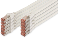 Digitus DK 1644 050 WH 10 RJ45 Netwerk Aansluitkabel CAT 6 S/FTP 5 m Wit Folie afscherming, Afscherming totaal, Afgeschermd, Halogeenvrij, Simplex, Afgeschermd