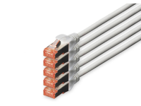 Digitus DK 1644 070 5 RJ45 Netwerk Aansluitkabel CAT 6 S/FTP 7 m Grijs Folie afscherming, Afscherming totaal, Afgeschermd, Halogeenvrij, Simplex, Afgeschermd