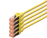 Digitus DK 1644 100 Y 5 RJ45 Netwerkkabel, patchkabel CAT 6 S/FTP 10.00 M Geel Folie afscherming, Afscherming totaal, Afgeschermd, Halogeenvrij, Simplex,